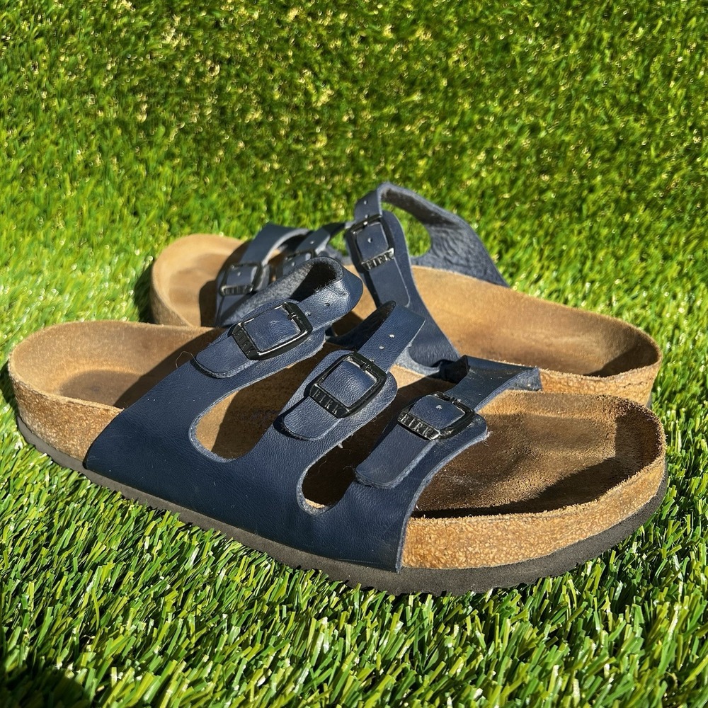 Birkenstock Sandals Women Size 9/9-5 Florida Birko-Flor Blue Comfort Strap